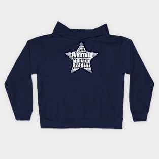 Military Word Cloud white Kids Hoodie